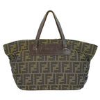 Fendi Zucca Tote Canvas Brown