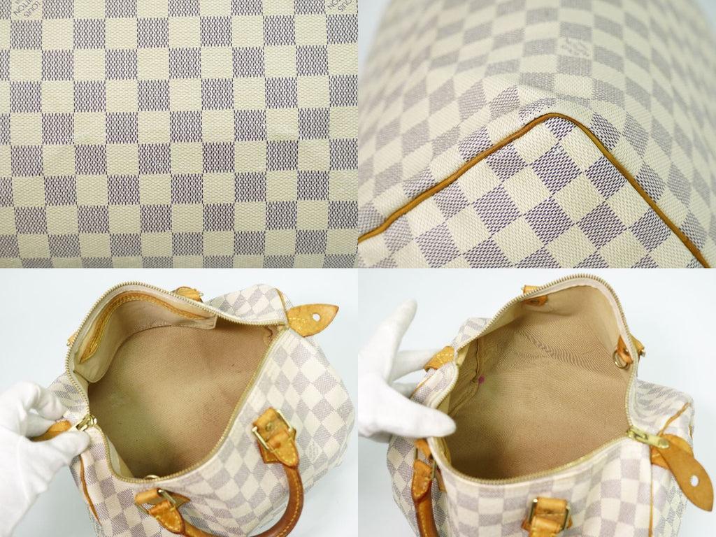 Louis Vuitton LV Speedy 30 Damier Azur Mini Boston Bag White — view 7