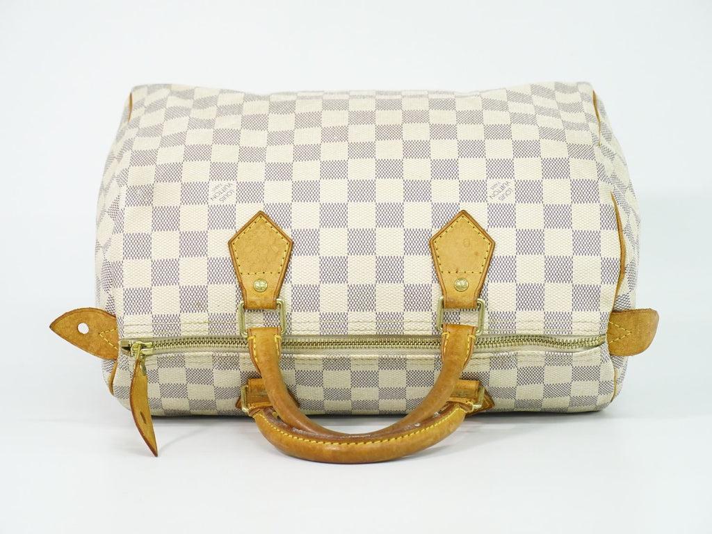 Louis Vuitton LV Speedy 30 Damier Azur Mini Boston Bag White — view 5