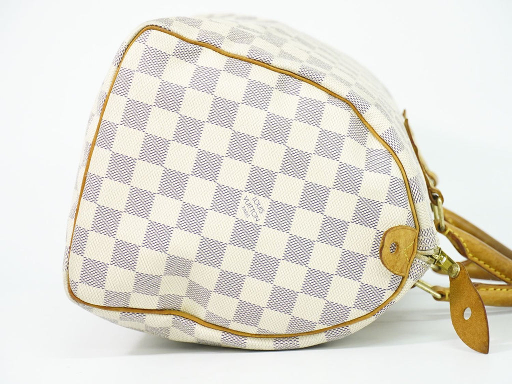 Louis Vuitton LV Speedy 30 Damier Azur Mini Boston Bag White — view 4