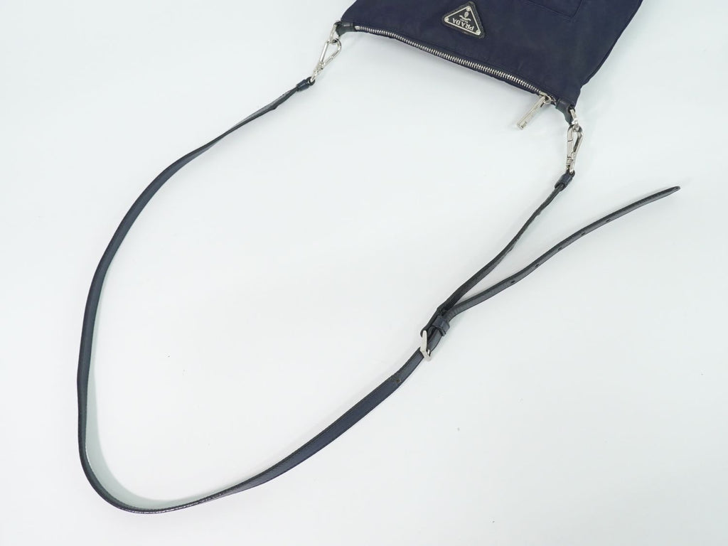 Prada Nylon Shoulder Bag Pochette Navy — view 4
