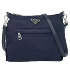 Prada Nylon Shoulder Bag Pochette Navy