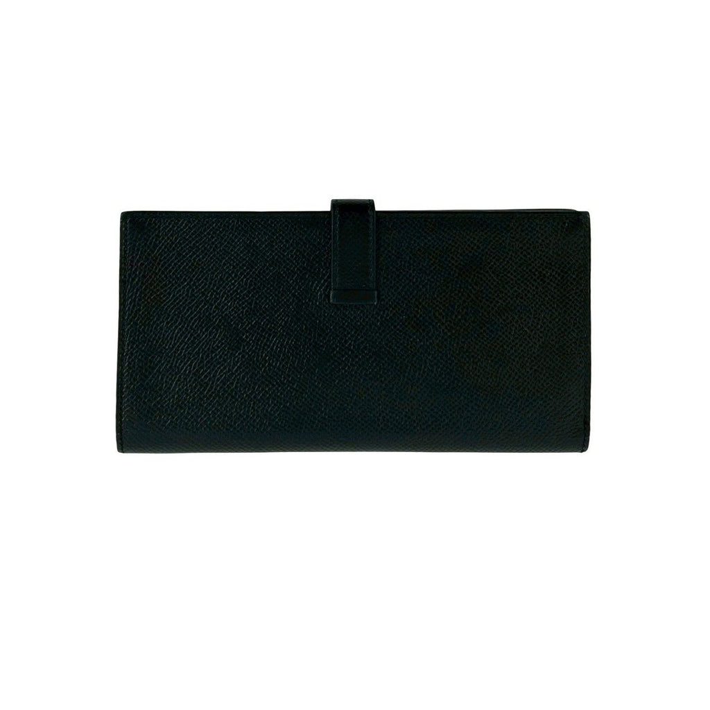 Hermes Bearn Souffle Veau Epsom Wallet Bill Purse Coin Black — view 2