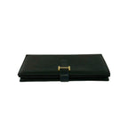 Hermes Bearn Souffle Veau Epsom Wallet Bill Purse Coin Black — view 3