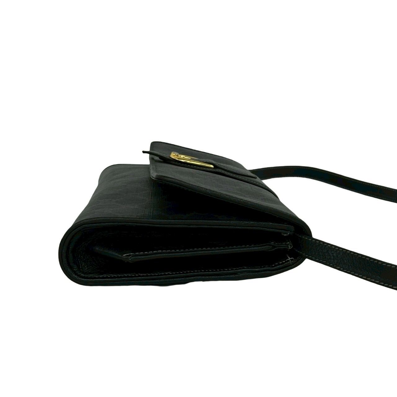 Gucci Vintage GG Logo Leather Shoulder Bag Pochette Crossbody Black — view 6