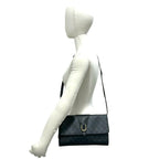 Gucci Vintage GG Logo Leather Shoulder Bag Pochette Crossbody Black — view 2