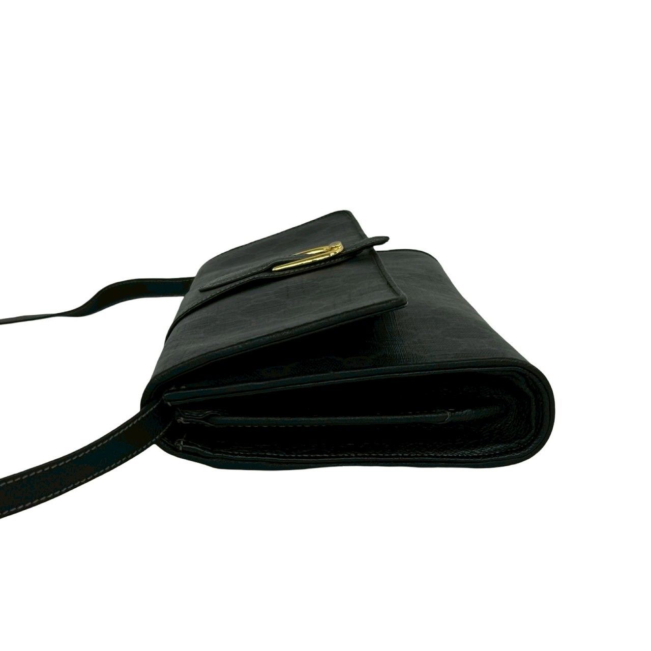 Gucci Vintage GG Logo Leather Shoulder Bag Pochette Crossbody Black — view 5