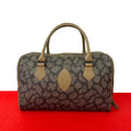 Saint Laurent YSL Logo Giraffe Pattern Leather Boston Bag Beige Brown