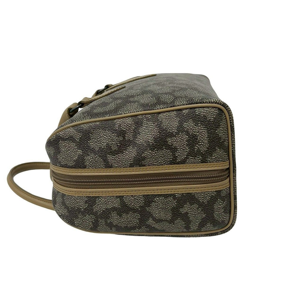 Saint Laurent YSL Logo Giraffe Pattern Leather Boston Bag Beige Brown — view 5