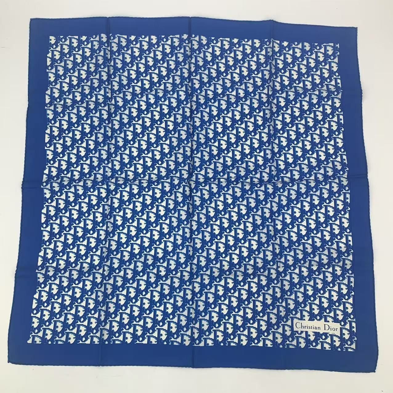 Dior Scarf Silk Trotter Pattern Blue