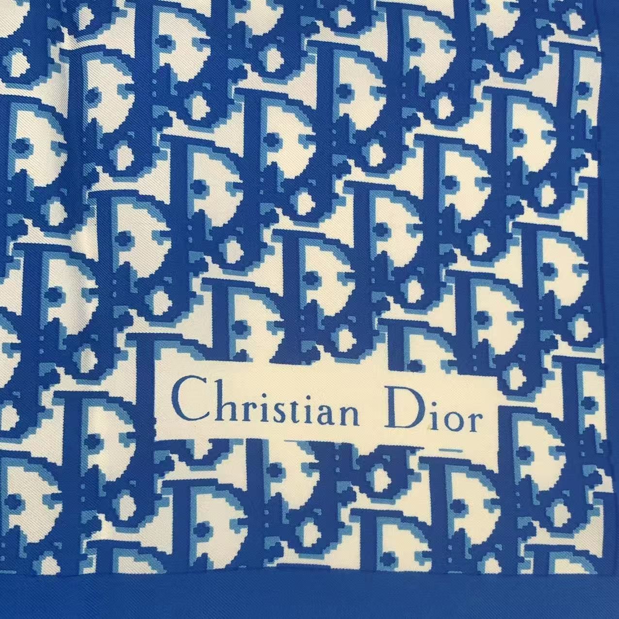 Dior Scarf Silk Trotter Pattern Blue — view 6