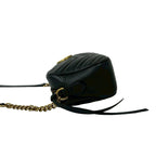 Gucci GG Marmont Logo Quilted Leather Chain Shoulder Bag Pochette Black — view 5