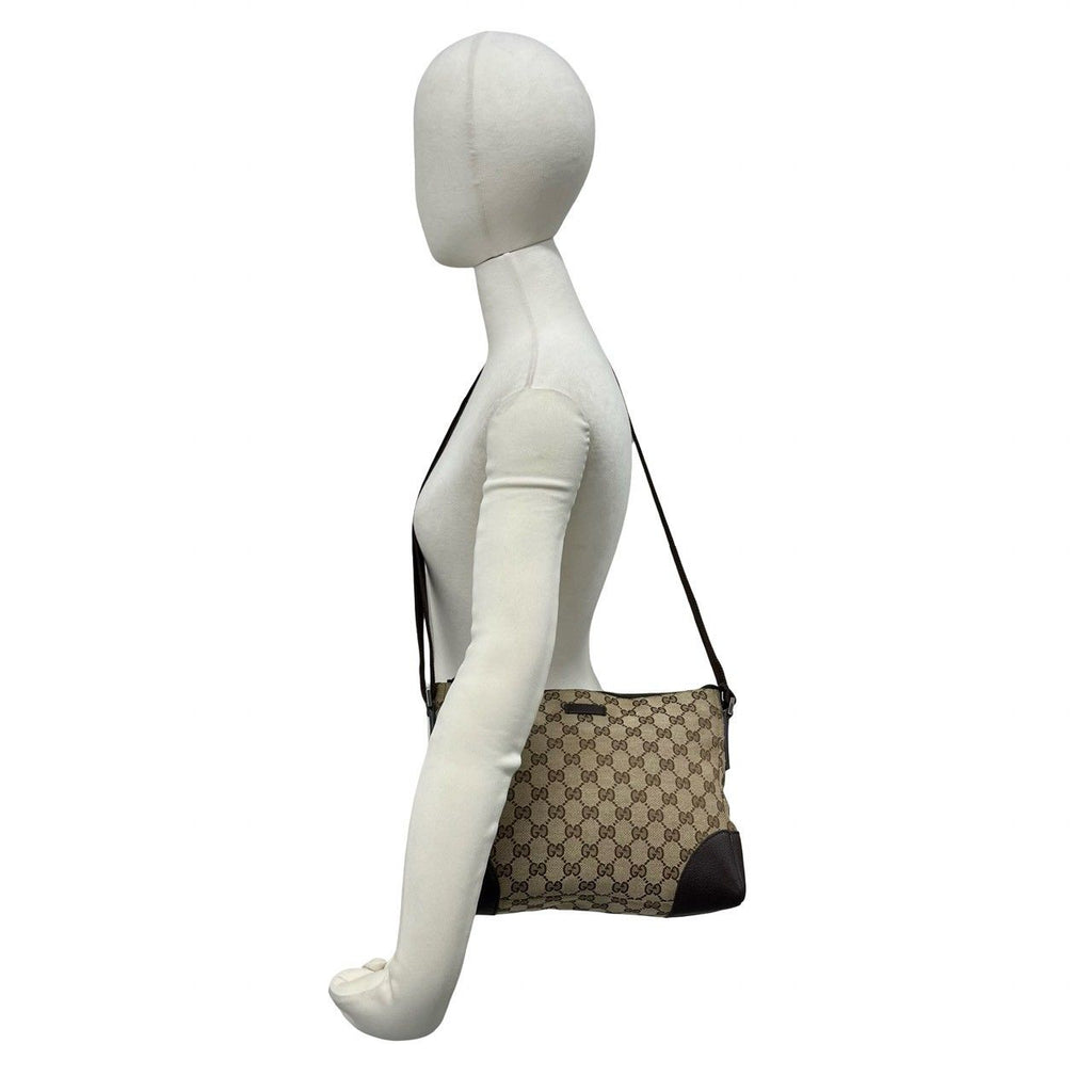 Gucci GG Canvas Pattern Logo Shoulder Bag Pochette Crossbody Brown — view 2