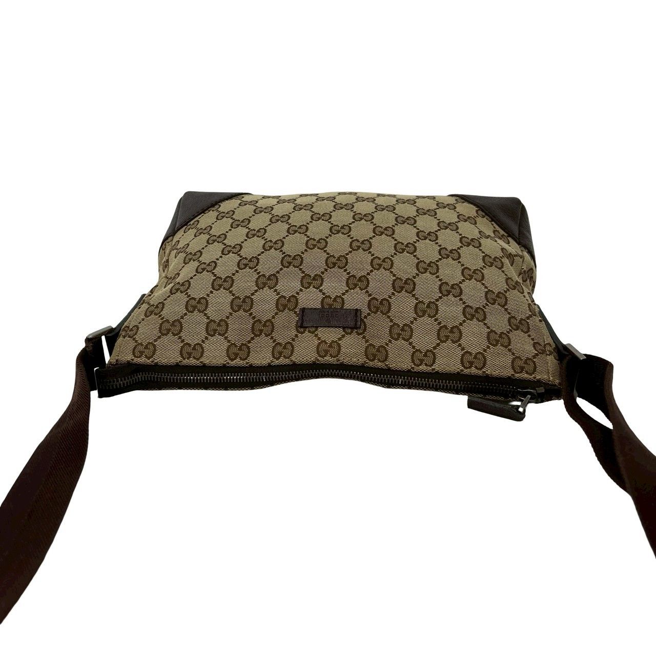Gucci GG Canvas Pattern Logo Shoulder Bag Pochette Crossbody Brown — view 4