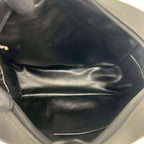 Celine Vintage Triomphe Logo Leather Shoulder Bag Pochette Crossbody Black — view 9