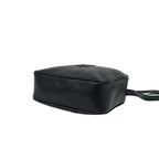 Celine Vintage Triomphe Logo Leather Shoulder Bag Pochette Crossbody Black — view 8
