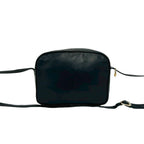 Celine Vintage Triomphe Logo Leather Shoulder Bag Pochette Crossbody Black — view 3