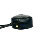 Celine Vintage Triomphe Logo Leather Shoulder Bag Pochette Crossbody Black — view 5