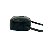 Celine Vintage Triomphe Logo Leather Shoulder Bag Pochette Crossbody Black — view 6