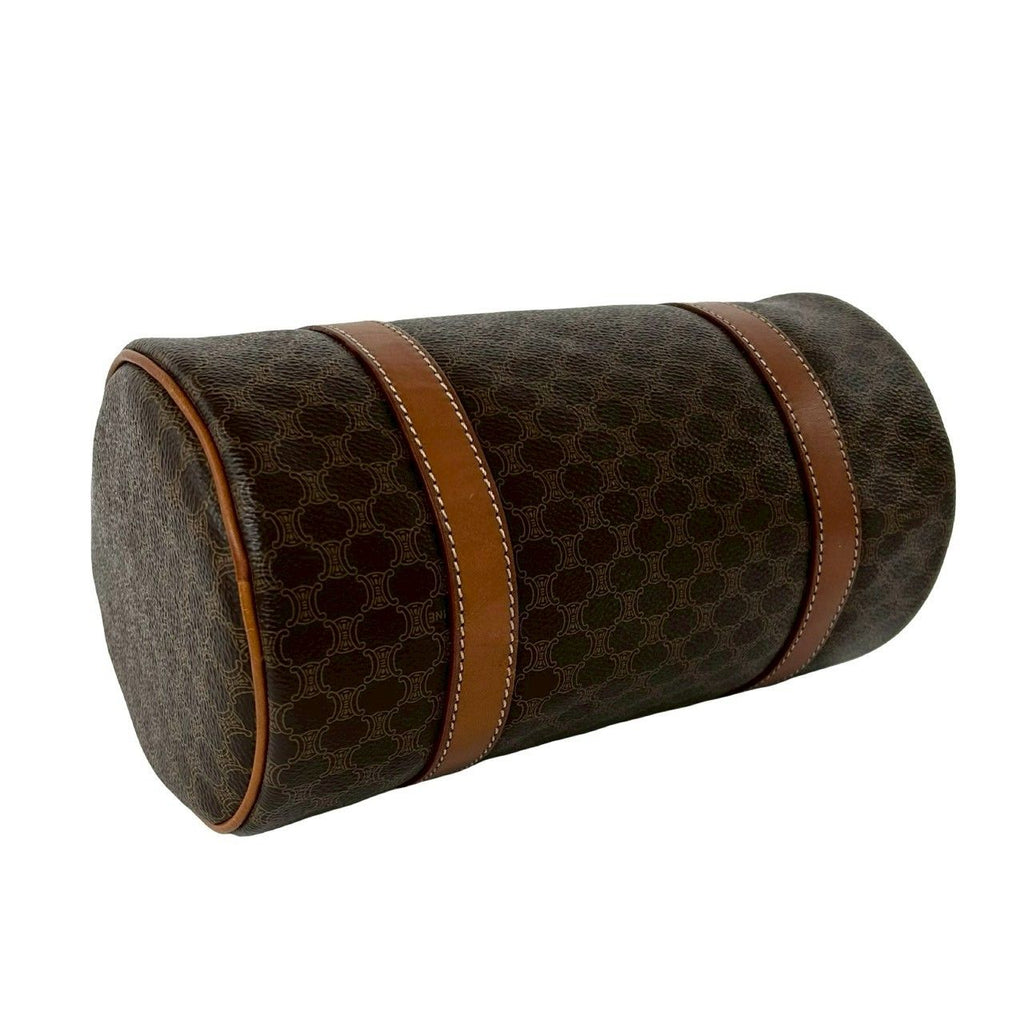 Celine Vintage Magadam Blason Triomphe Pattern Leather Mini Boston Bag Brown — view 7