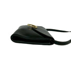 Celine Vintage Circle Logo Leather Shoulder Bag Pochette Crossbody Black — view 6