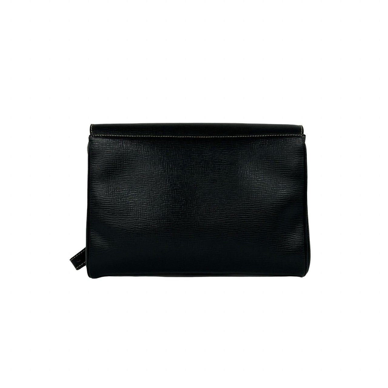 Celine Vintage Circle Logo Leather Shoulder Bag Pochette Crossbody Black — view 3