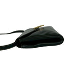 Celine Vintage Circle Logo Leather Shoulder Bag Pochette Crossbody Black — view 5