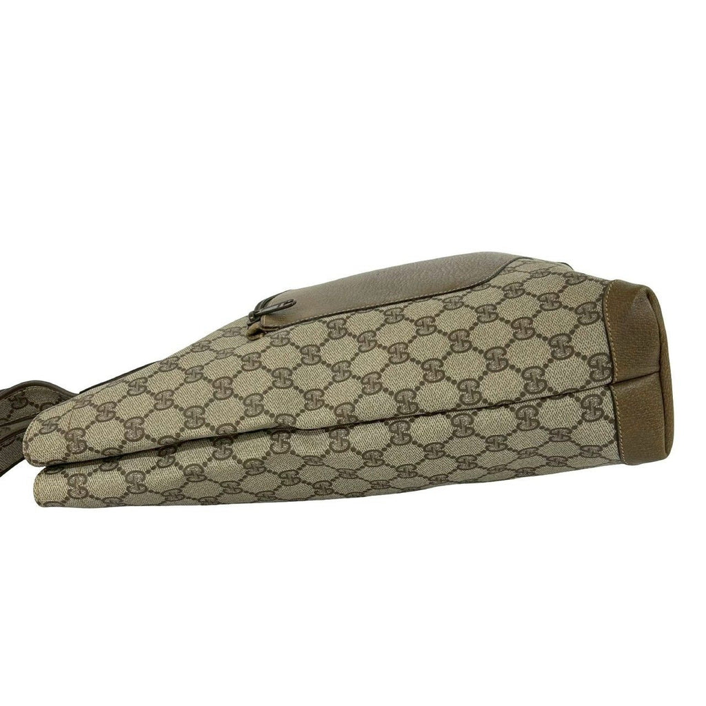 Gucci Vintage GG Pattern Leather Tote Brown — view 5