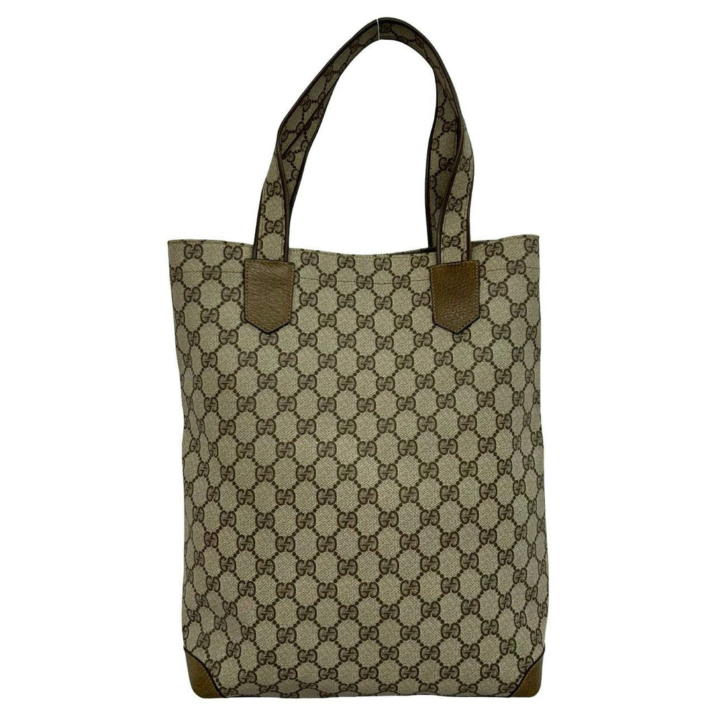 Gucci Vintage GG Pattern Leather Tote Brown — view 3