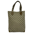 Gucci Vintage GG Pattern Leather Tote Brown — view 3