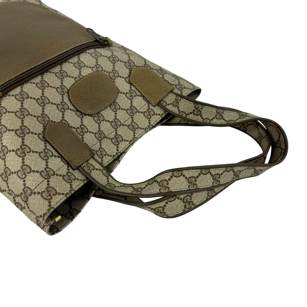 Gucci Vintage GG Pattern Leather Tote Brown — view 4
