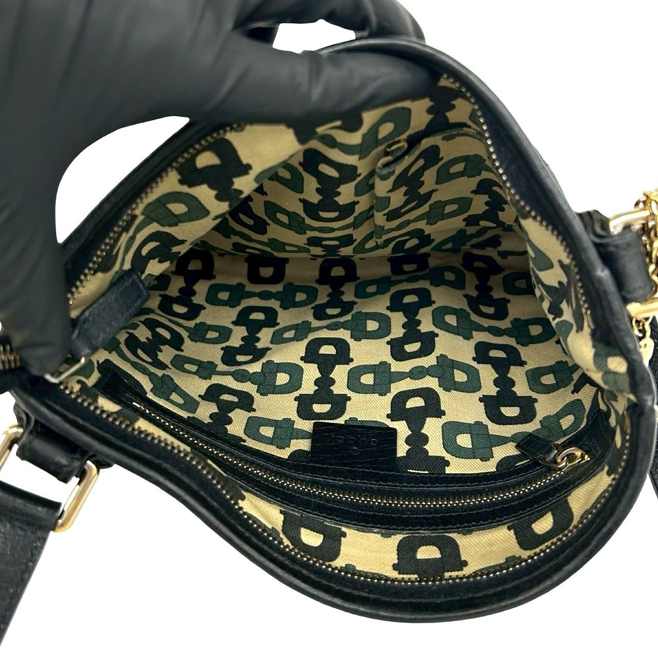 Gucci Sherry Line GG Canvas Pattern Shoulder Bag Pochette Crossbody Black — view 9