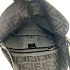 Fendi FF Zucca Pattern Canvas Leather Shoulder Bag Black — view 9