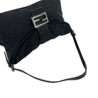 Fendi FF Zucca Pattern Canvas Leather Shoulder Bag Black — view 4