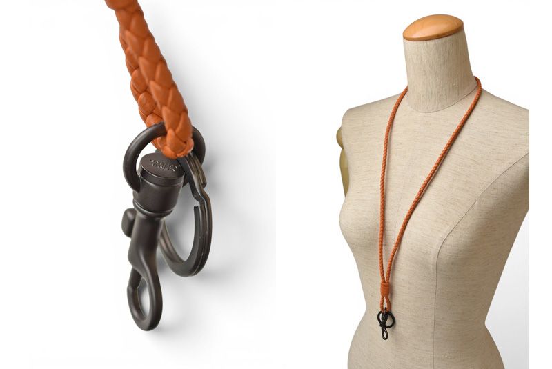 Bottega Veneta Neck Strap Intrecciato Dark Orange — view 4