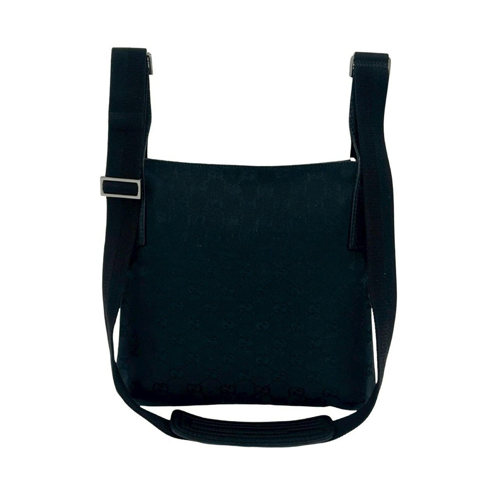 Gucci GG Logo Pattern Canvas Leather Shoulder Bag Crossbody Pochette Cross Navy — view 3