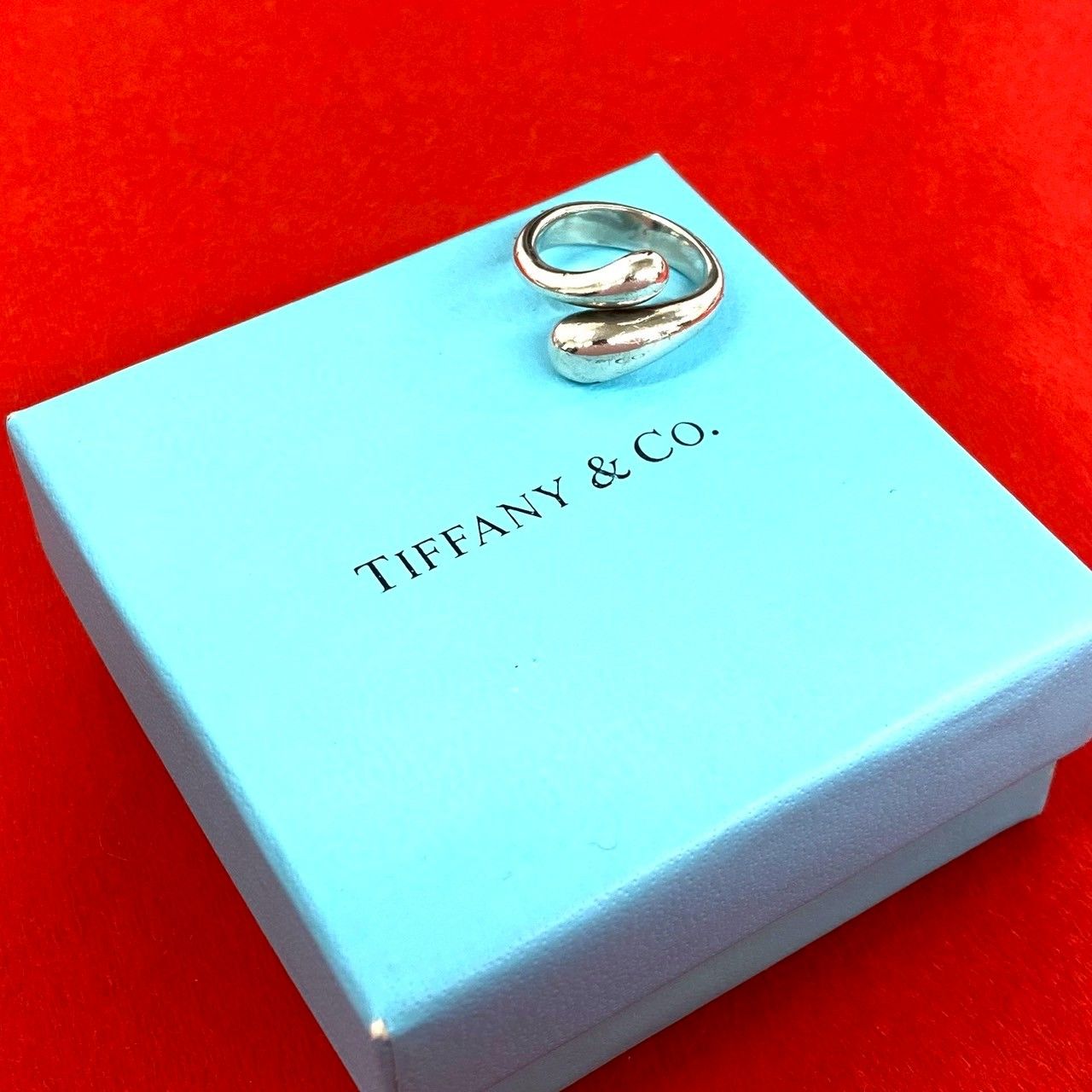 Tiffany & Co Elongated Teardrop Ring Elsa Peretti 925 Sterling Silver