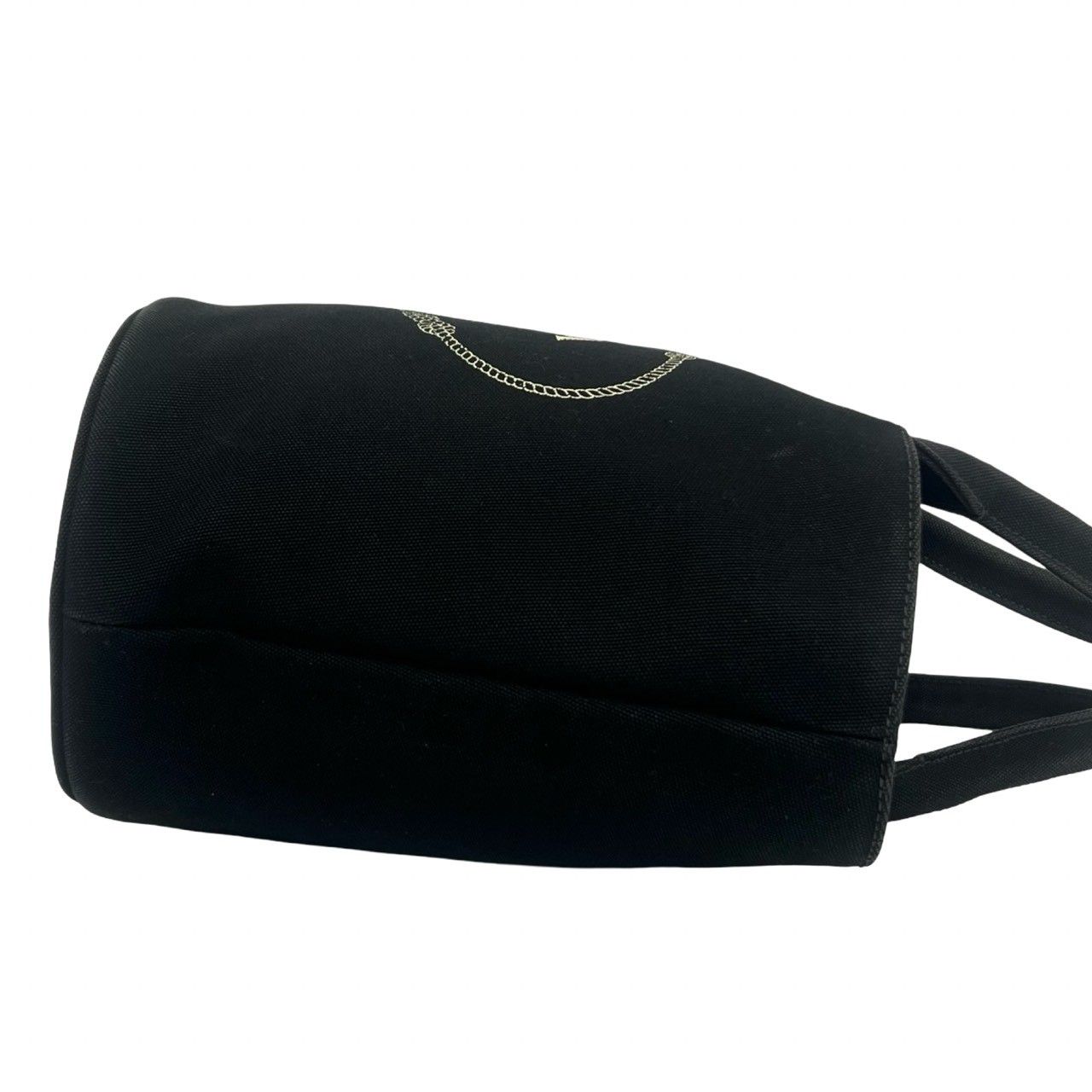 Prada Canapa Logo Canvas 2-Way Tote Shoulder Bag Bucket Black — view 6