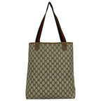 Gucci Vintage Sherry Line GG Logo Leather Tote Brown — view 3