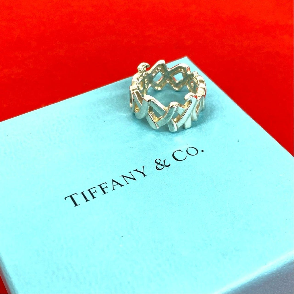 Tiffany & Co Love Kiss Ring 925 Sterling Silver