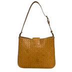 Celine C Macadam Blason Triomphe Logo Leather Shoulder Bag Brown Camel — view 3