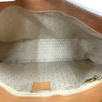 Celine C Macadam Blason Triomphe Logo Leather Shoulder Bag Brown Camel — view 9
