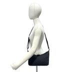 Gucci GG Canvas Pattern Logo Leather Shoulder Bag Pochette Crossbody Black — view 2