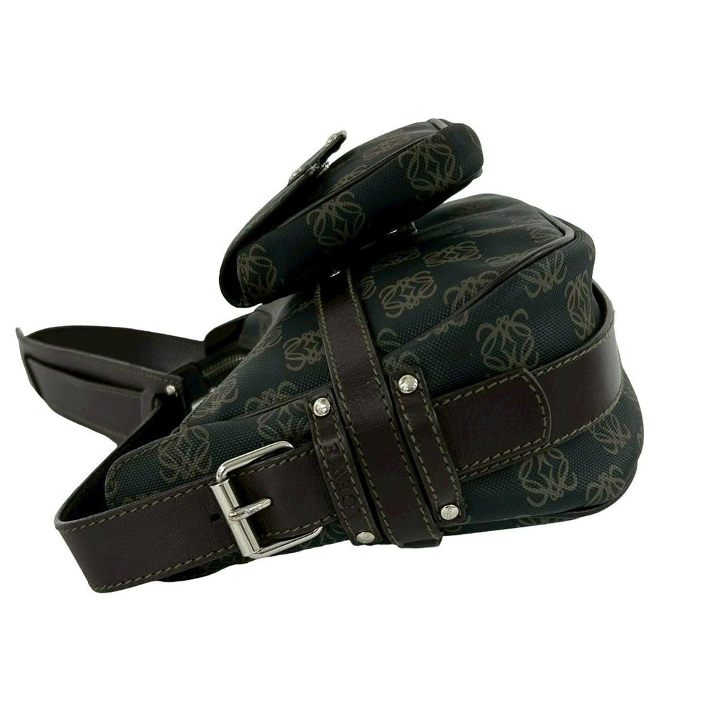 Loewe Anagram Logo All Over Pattern Leather Shoulder Bag Brown — view 5