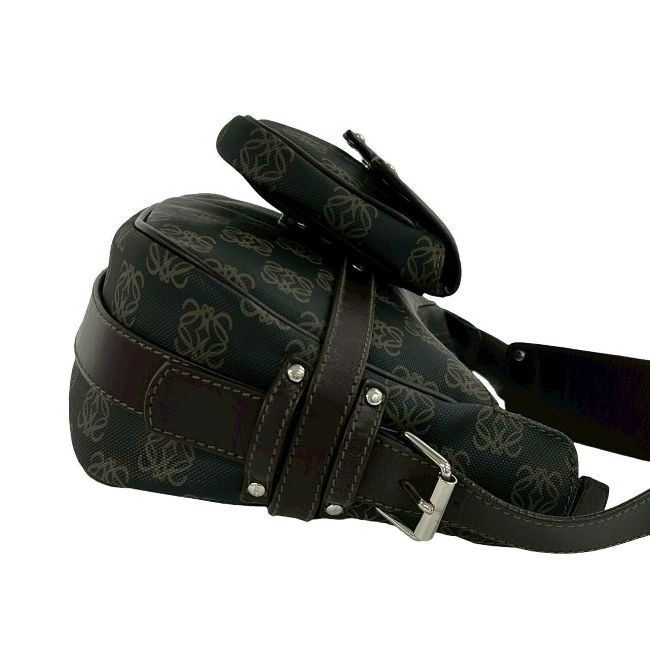 Loewe Anagram Logo All Over Pattern Leather Shoulder Bag Brown — view 6