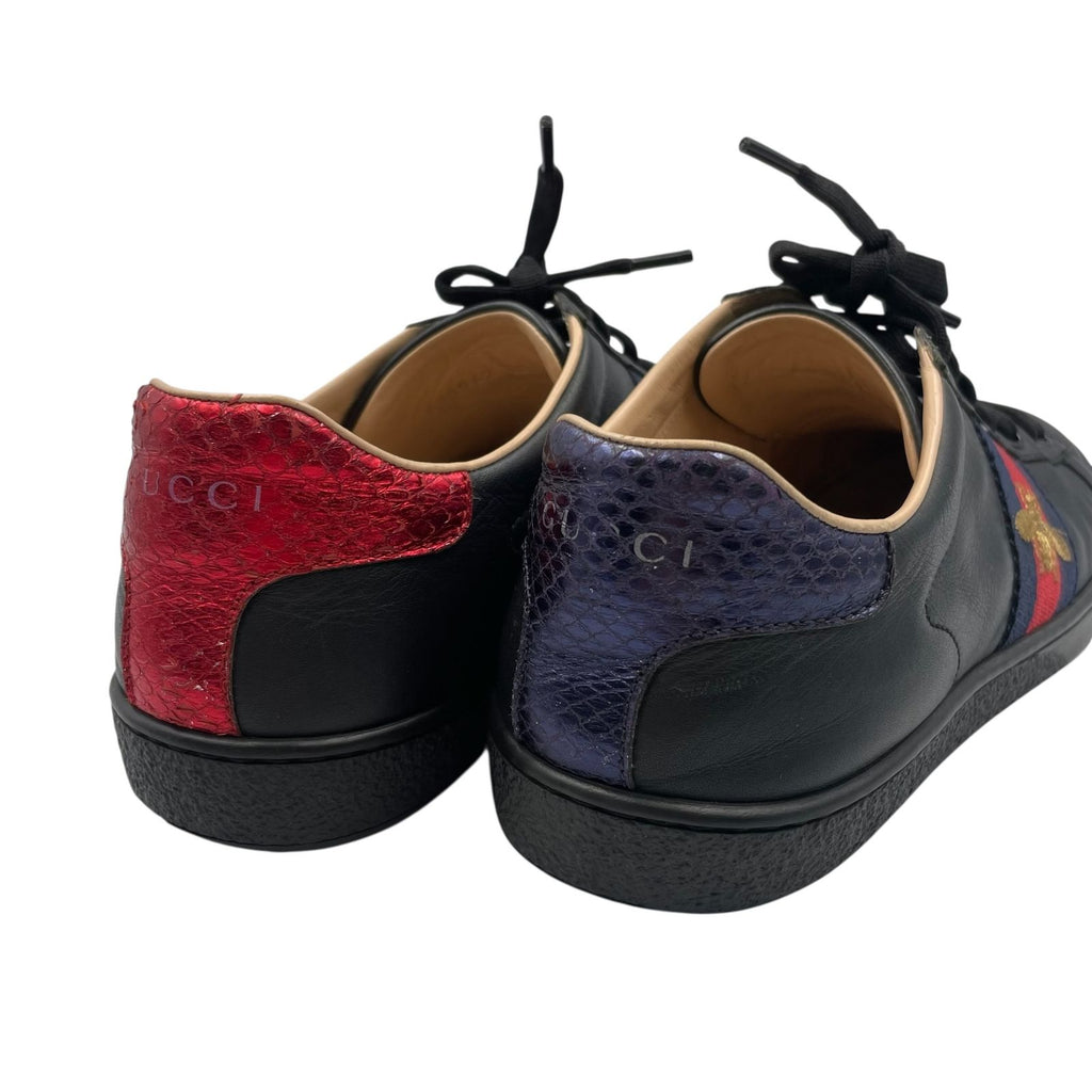 Gucci Sneakers Leather Bee Embroidery Bee Sherry Line Black — view 6