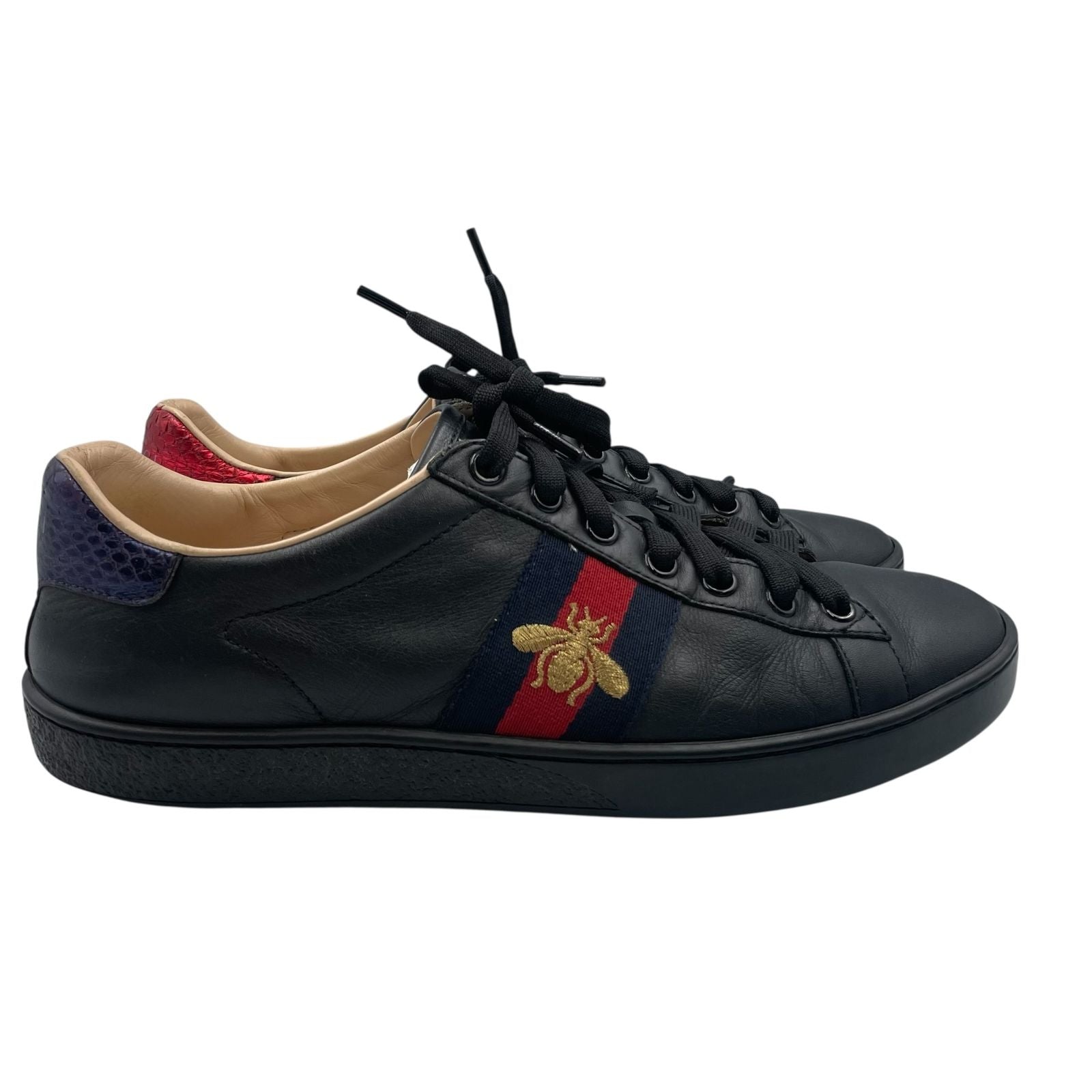 Gucci Sneakers Leather Bee Embroidery Bee Sherry Line Black — view 3