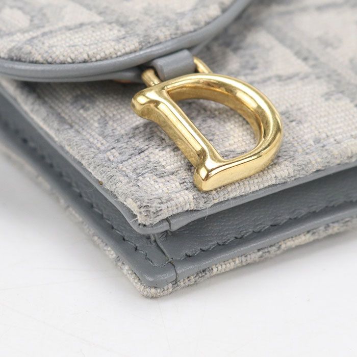 Dior Blue Card Holder Saddle Business Oblique — view 4