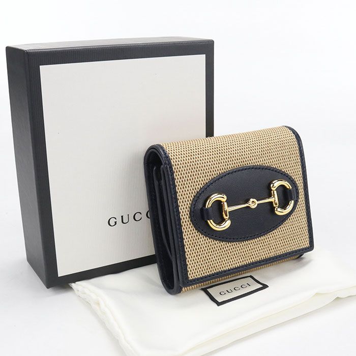 Gucci Horsebit Bifold Wallet Canvas Leather