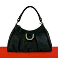 Gucci Guccissima Abbey GG Logo Pattern Leather Shoulder Bag Black